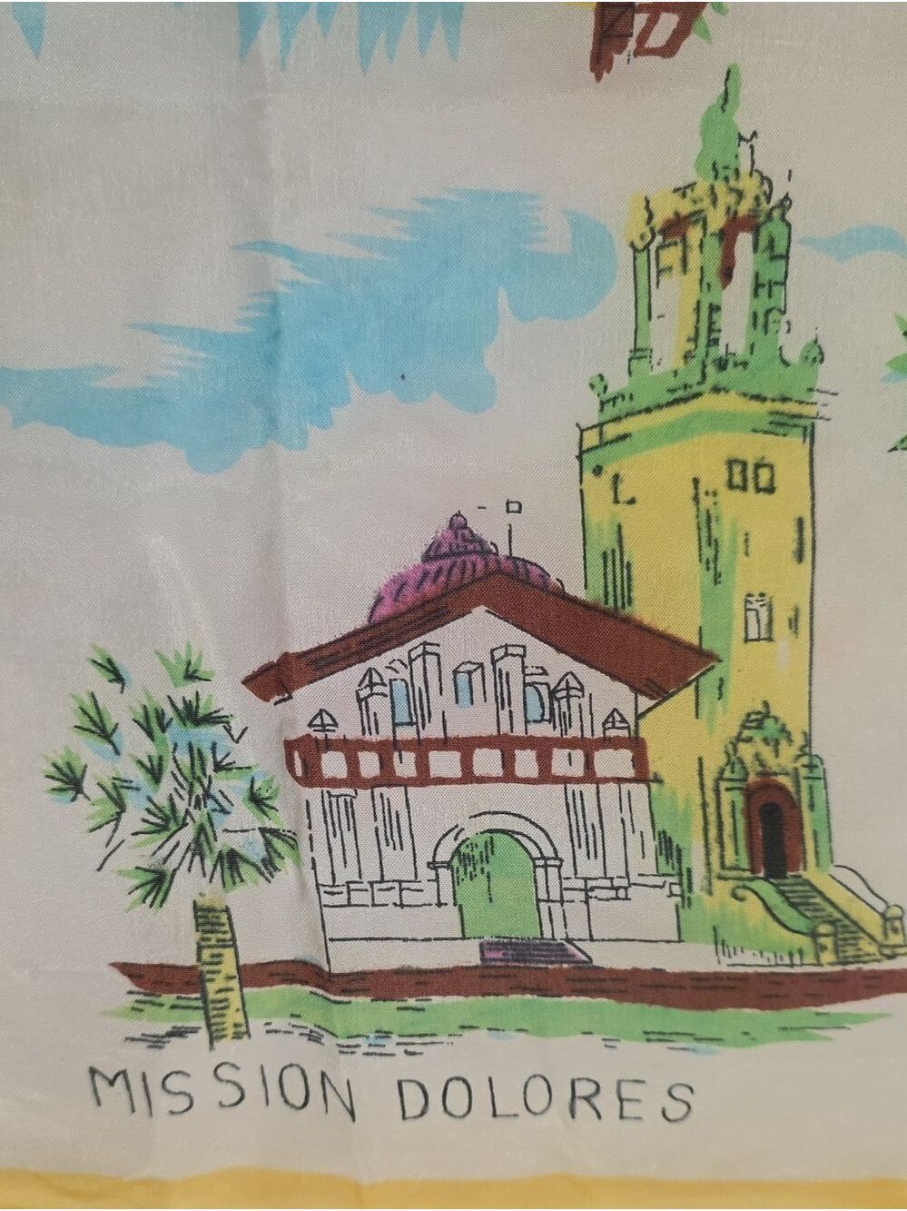 Vintage Retro San Francisco 1960's Souvenir Scarf - Picture 8 of 11